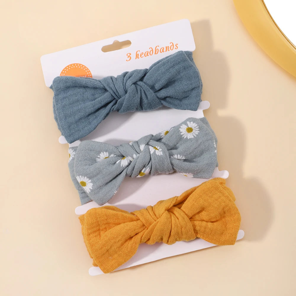 3Pcs Baby Girls Headband Set Bow Knot Head Wrap Bandage Kids Toddlers Headwear Hair Band Infant Baby Newborn Hair Accessories