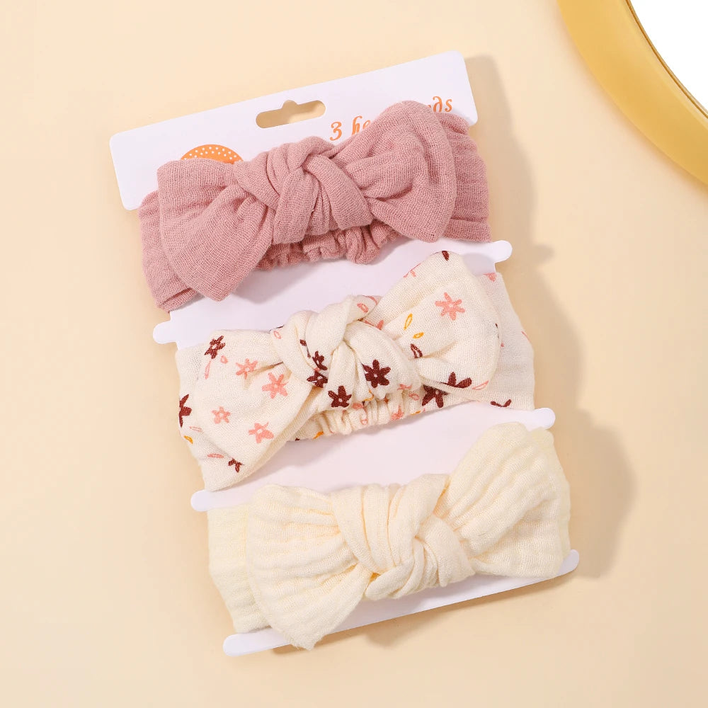 3Pcs Baby Girls Headband Set Bow Knot Head Wrap Bandage Kids Toddlers Headwear Hair Band Infant Baby Newborn Hair Accessories